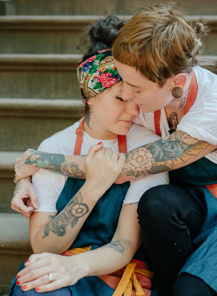 two woman embracing