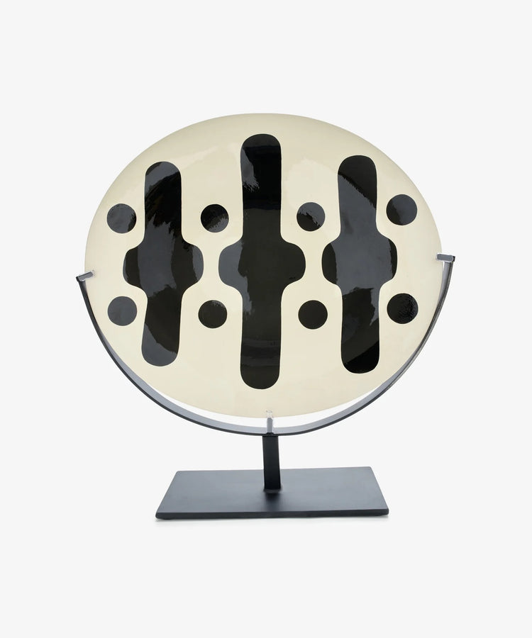 black motif on plate