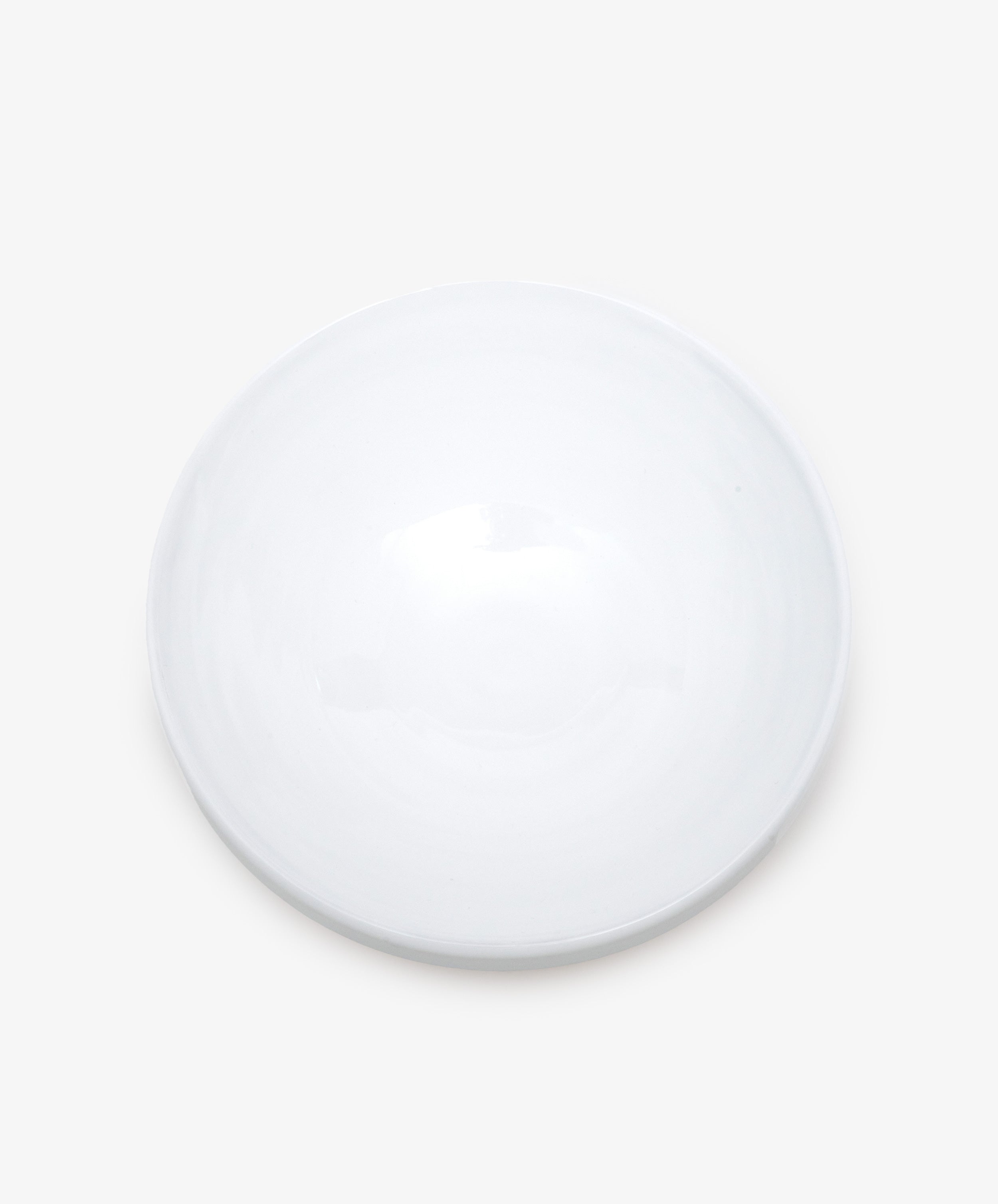 Rita bowl, overhead view of white glazed ceramic interior.