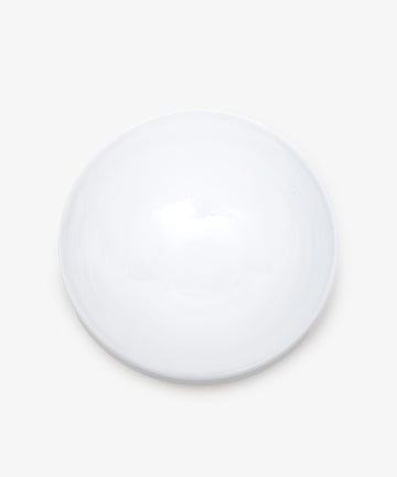 Rita bowl, overhead view of white glazed ceramic interior.
