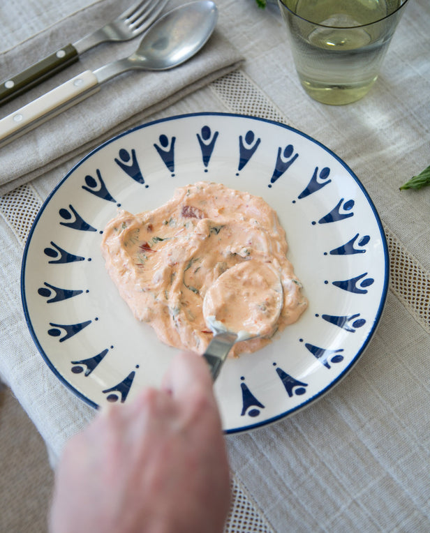 plate with cream cheese