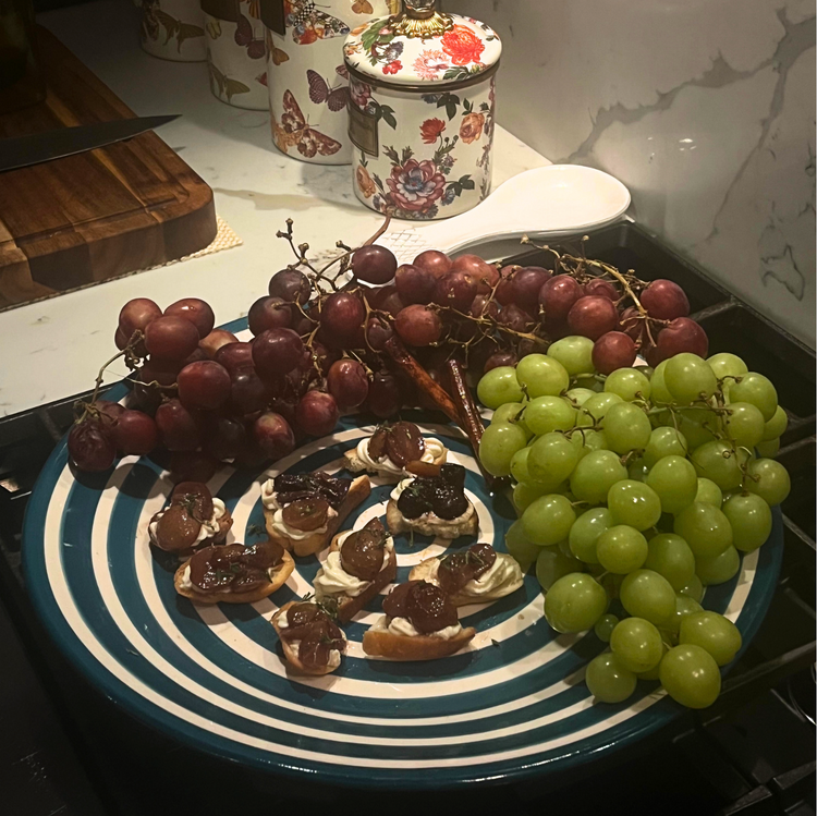 grapes on plate