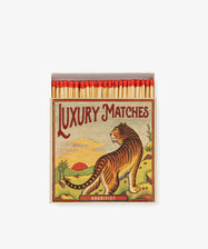 The Tiger, Luxury Matches by Archivist Gallery. Colorful illustrated matchbox with tiger and red-tipped matches.