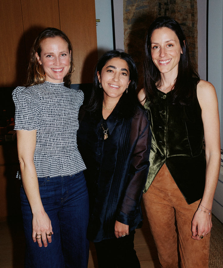 three woman smiling at camera