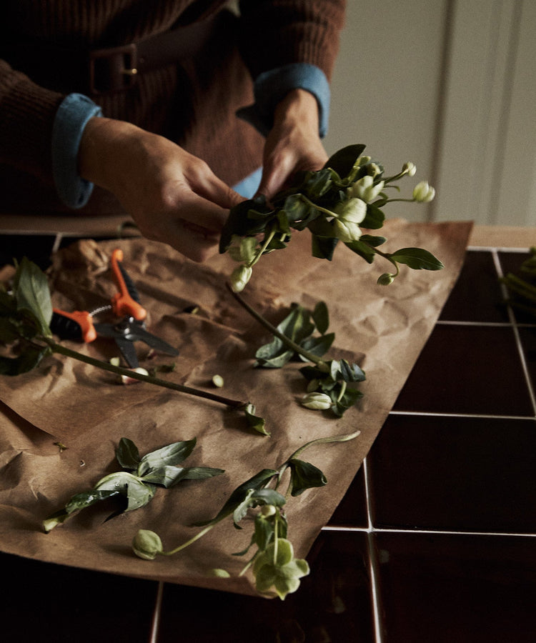 Arranging flowers from the deli with Alice