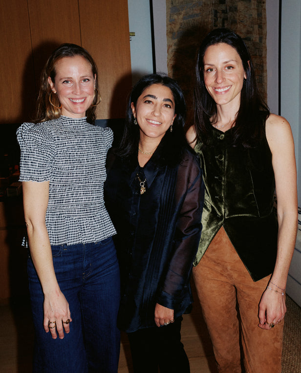 three woman smiling at camera
