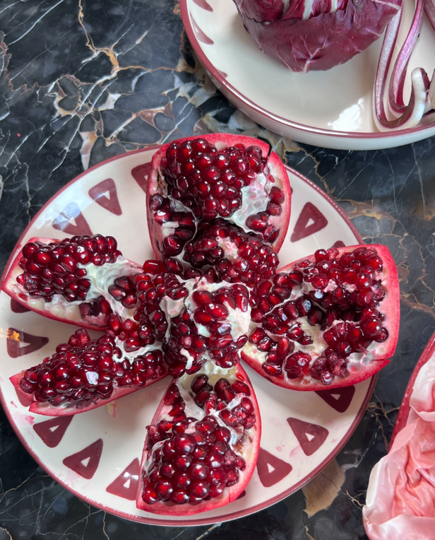 pomegranate on plate