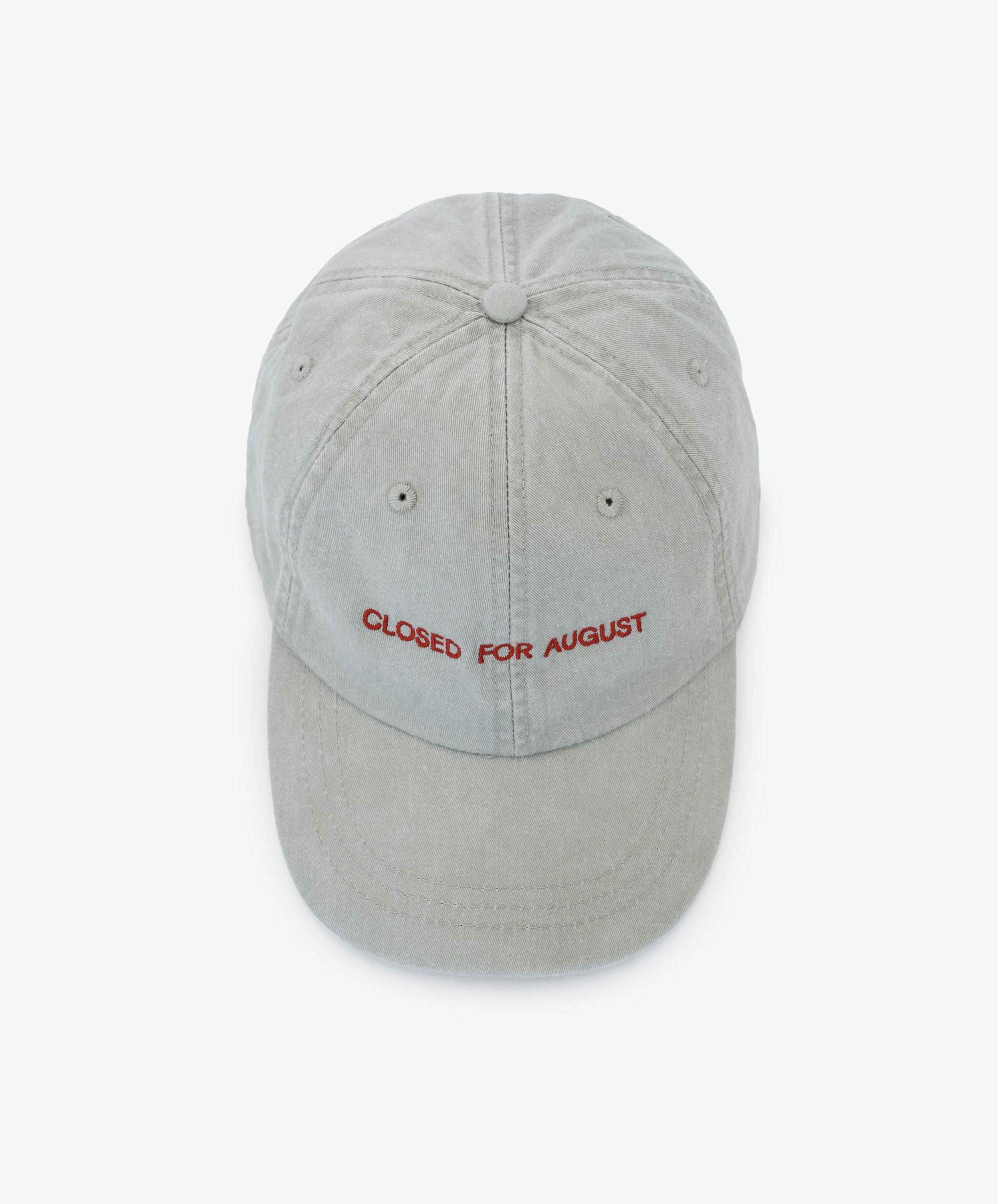 Closed for August Cap – stylish light gray baseball cap with 