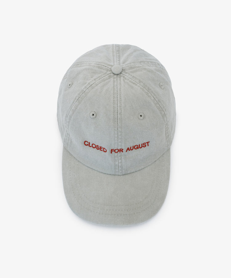 Closed for August Cap – stylish light gray baseball cap with 