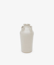 A cream-colored Four Spouted Tulipere with a wide body, ideal for creative flower arranging, is shown against a plain white background.