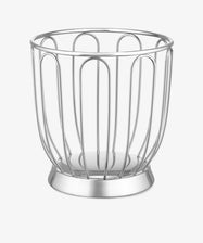 The Spicchio Citrus Basket, a silver metal wire accessory with a round base and vertical bars, is shown against a plain white background.
