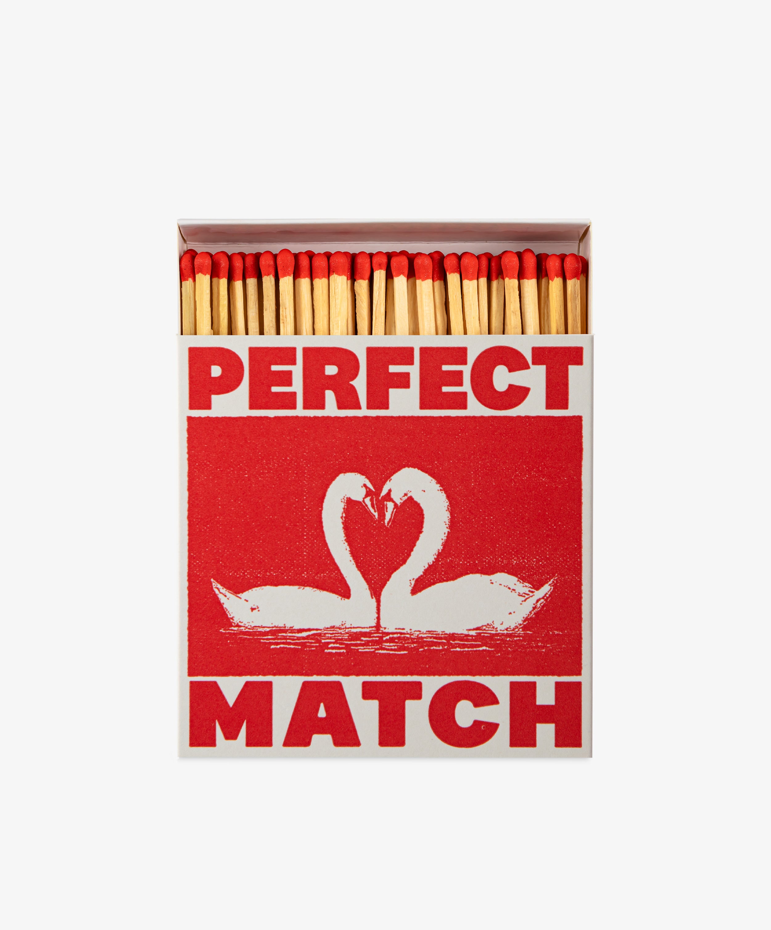 Luxury Matches come in a box featuring two swans facing each other, their necks forming a heart—an elegant touch that elevates your home rituals.