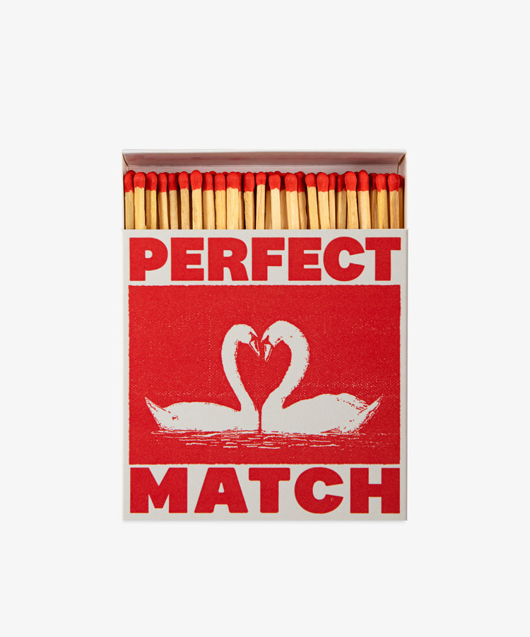 Luxury Matches come in a box featuring two swans facing each other, their necks forming a heart—an elegant touch that elevates your home rituals.