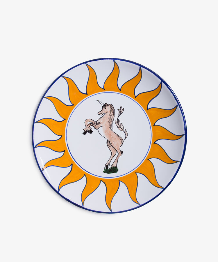Palio Round Serving Platter, The Unicorn