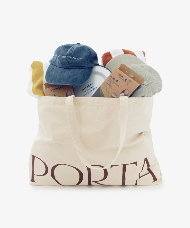 The Pesco Weekender cream canvas tote, featuring 
