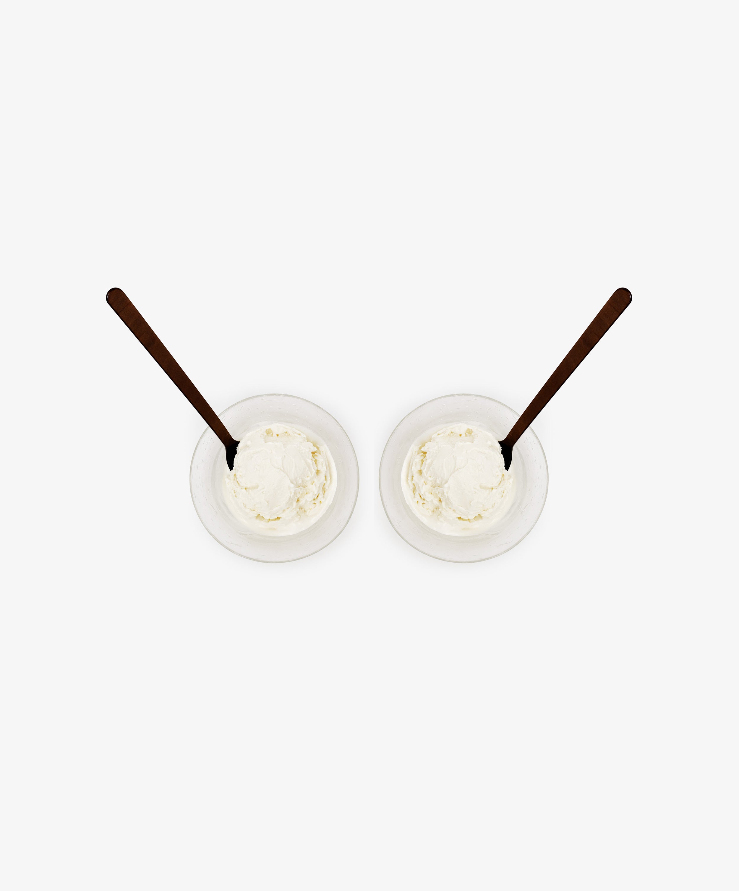 The Sweet Treat Bundle features two vanilla ice cream bowls with Lungo spoons, side by side on a white background.
