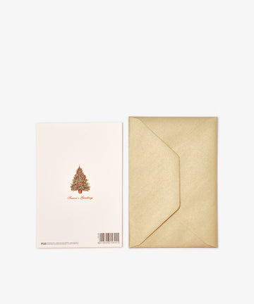 The Natale Card, Set of 10, features a festive tree and 