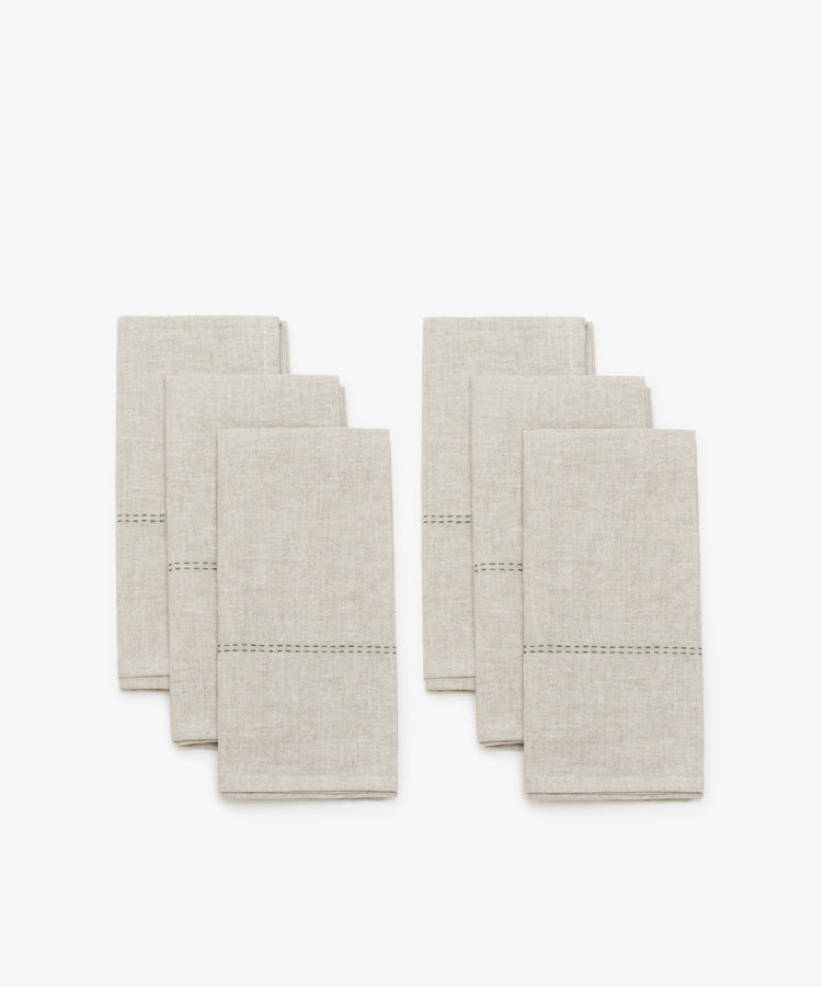 Rythmo Linen Napkins, Set of 6 - Porta