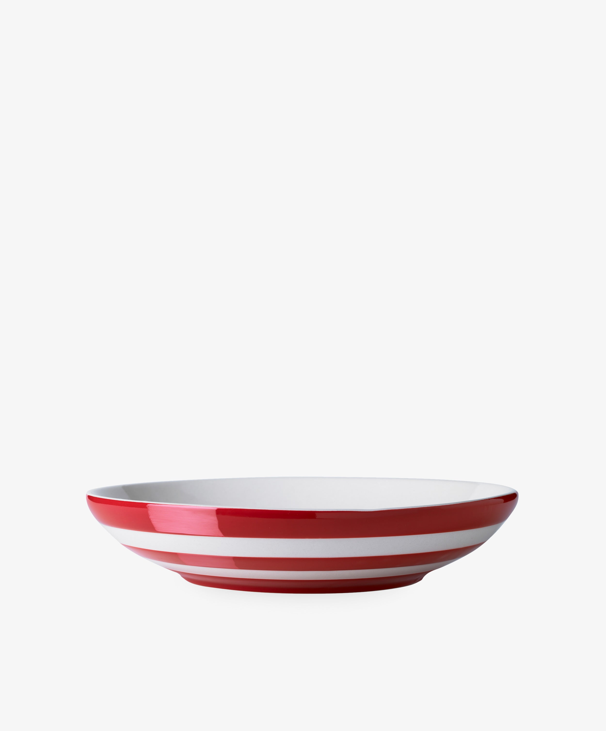 Betty Pasta Bowl in Cornish Red. Side view.