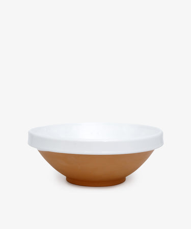 Rita Bowl by Enza Fasano. Glazed terracotta bowl with white lip and interior.