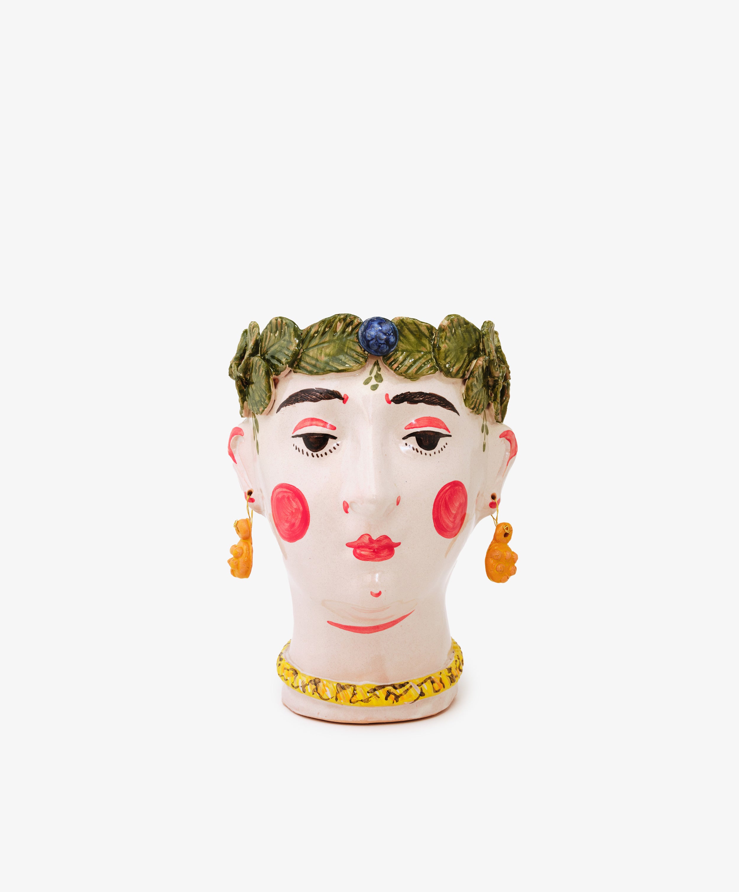 Testa di Moro, Cornelia by The Exvotos. Hand-painted glazed ceramic decorative head vessel.