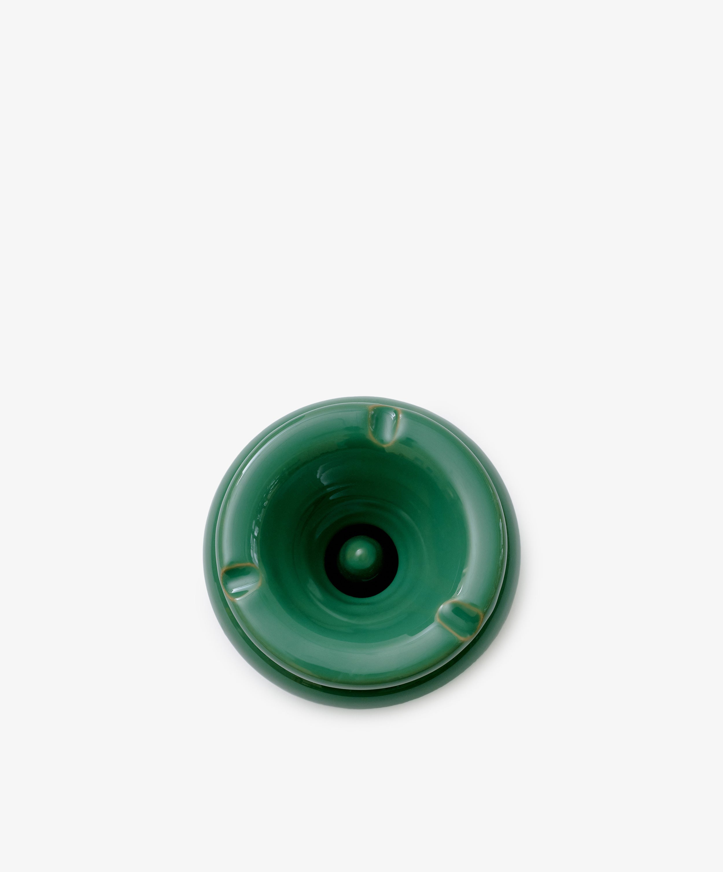 The Mix & Match Ashtray is a hand-glazed ceramic piece with three grooves, shown from above on a white background—ideal as an old-school ashtray for your outdoor coffee table.