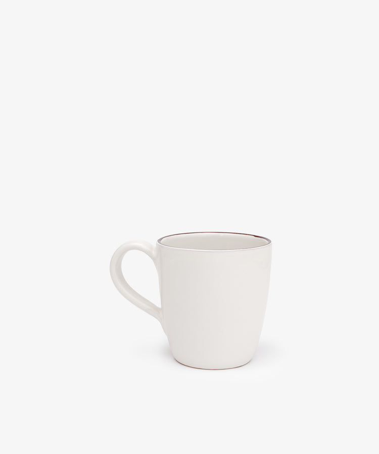 The Guido Mug is a plain white ceramic coffee mug with a handle, shown against a white background.