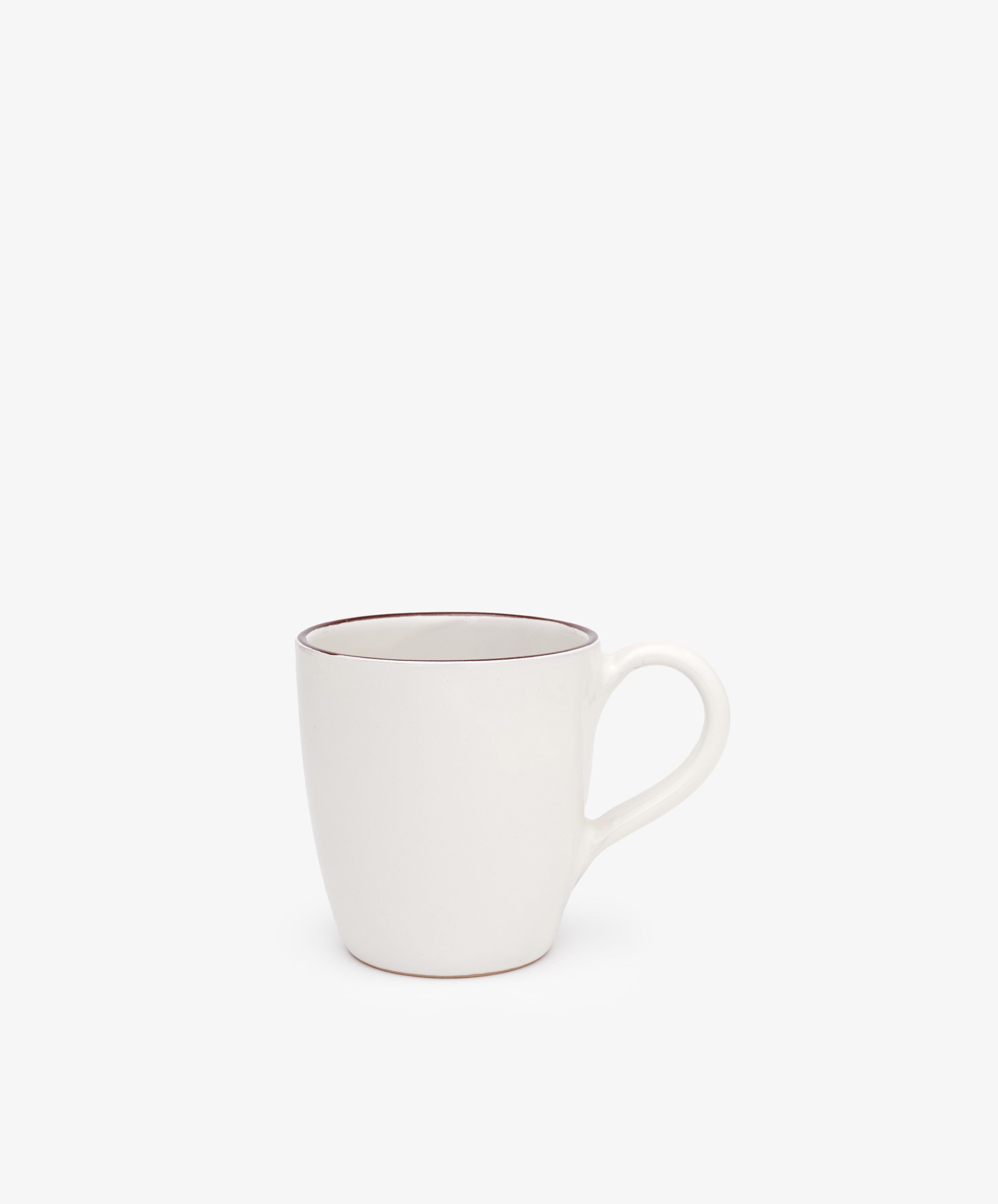 The Guido Mug is a plain white ceramic coffee mug with a curved handle, shown against a light gray background.