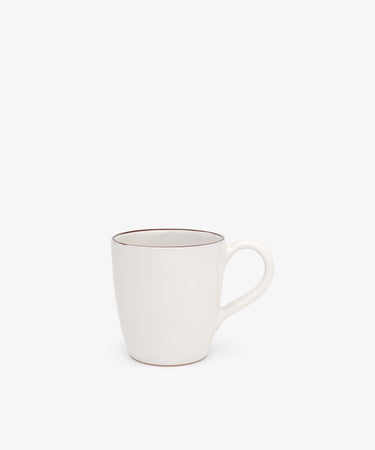 The Guido Mug is a plain white ceramic coffee mug with a curved handle, shown against a light gray background.