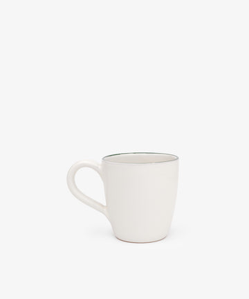 The Guido Mug is a plain white ceramic coffee mug with a handle, shown against a white background.