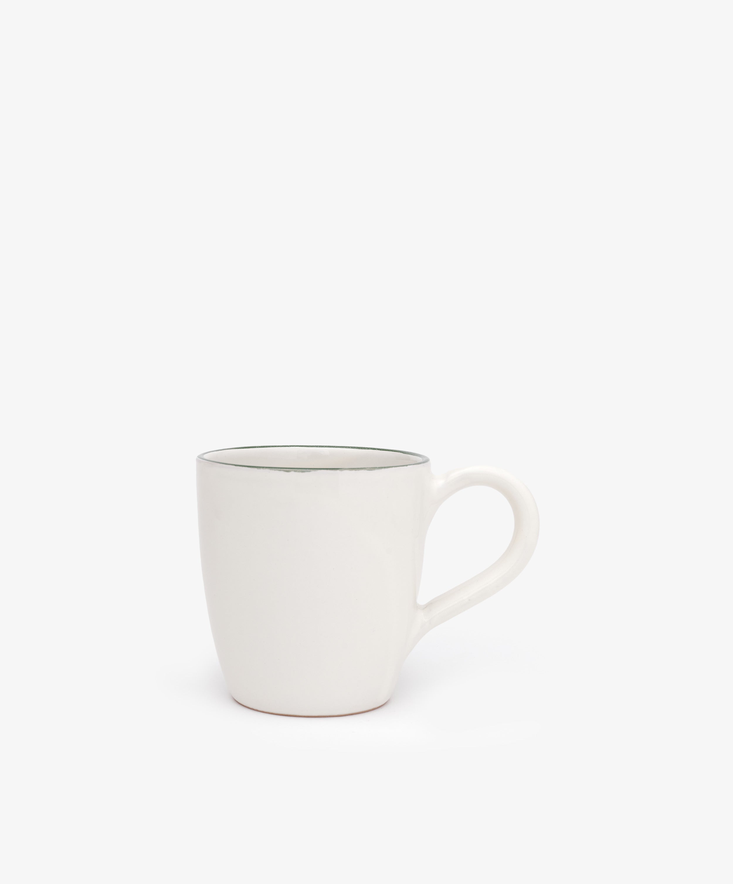 The Guido Mug is a plain white ceramic coffee mug with a handle, shown against a white background.