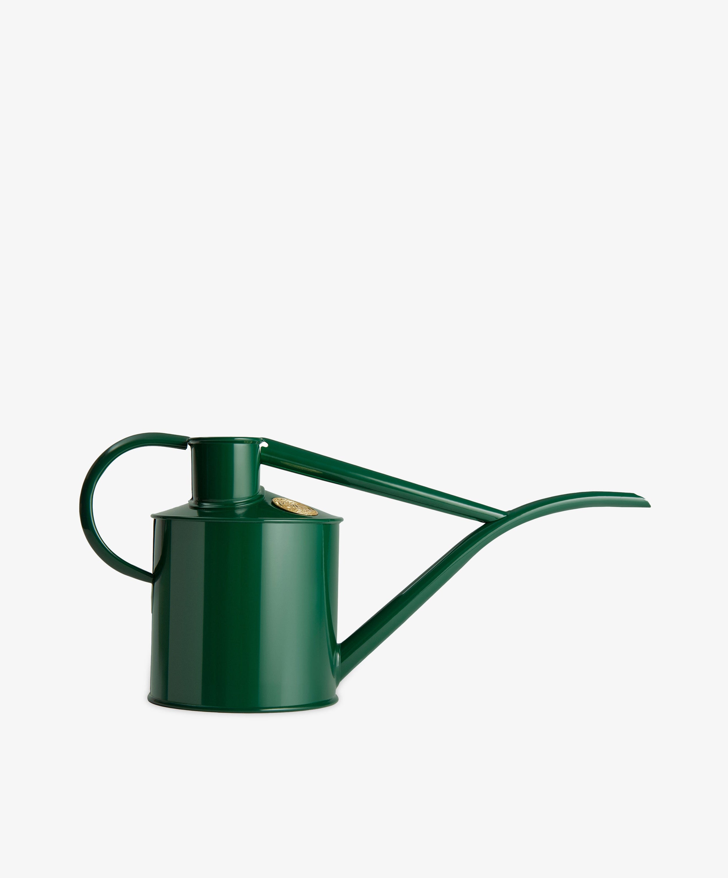 The Fazeley Flow Watering Can is a green metal long spout watering can with a handle, designed for precise houseplant care, displayed on a plain white background.
