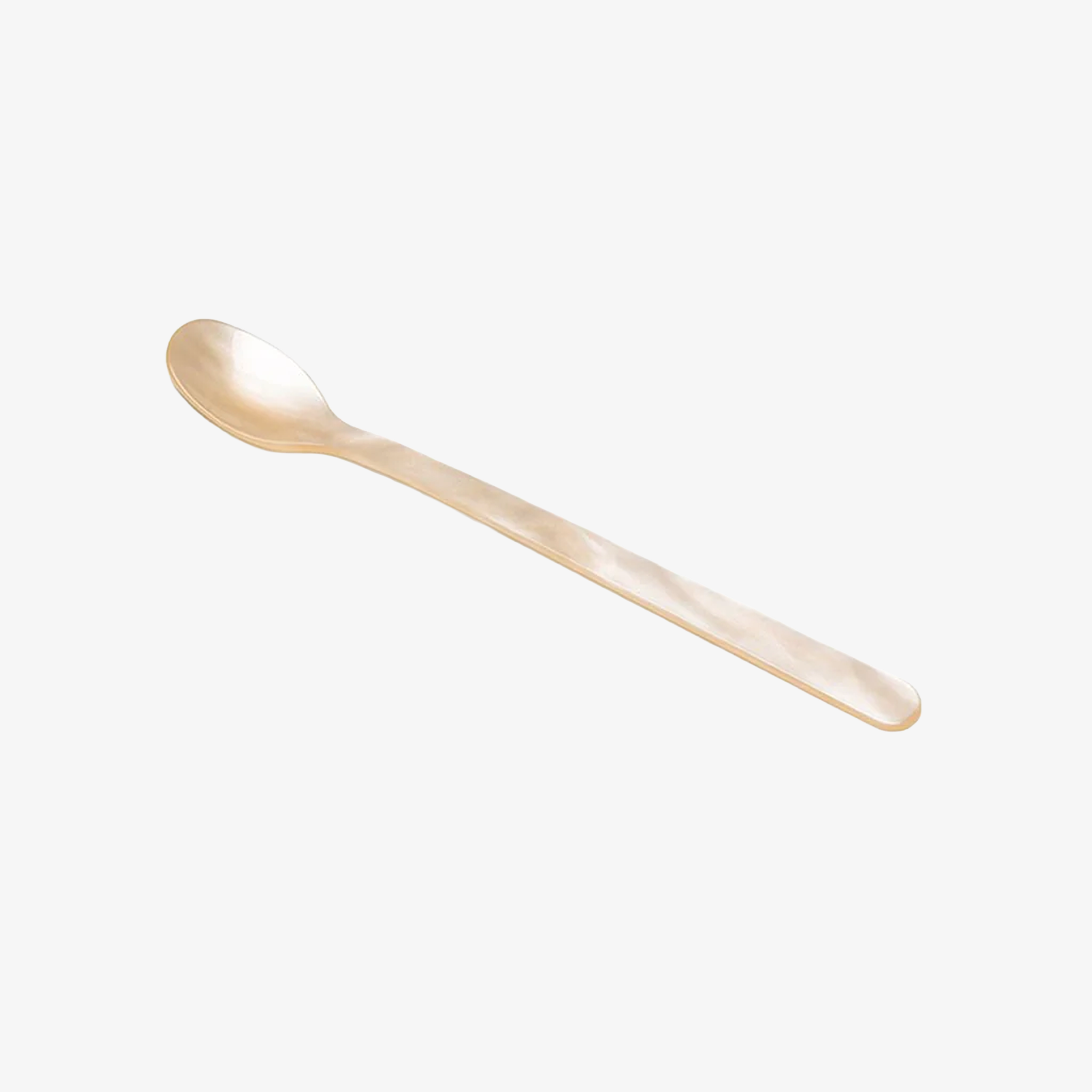 A single Lungo Spoon with a rounded bowl and long, straight handle—ideal for tall cocktails or ice cream sundaes—rests on a plain white background.
