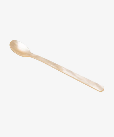 A single Lungo Spoon with a rounded bowl and long, straight handle—ideal for tall cocktails or ice cream sundaes—rests on a plain white background.