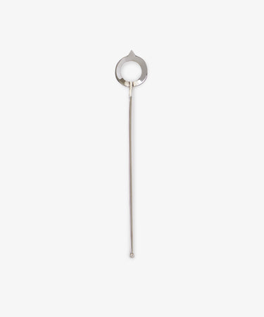 The Olive Spoon features a circular handle and a long, straight shaft with a small ball tip, adding elegance to your table setting. Shown on a white background.