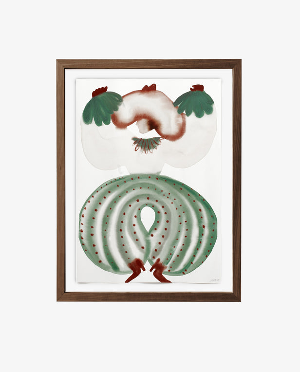 painting of cowboy green hues