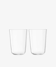Four Arc Tumblers, made from clear lead-free glass, are displayed side by side on a plain white background to highlight their versatile drinkware appeal.