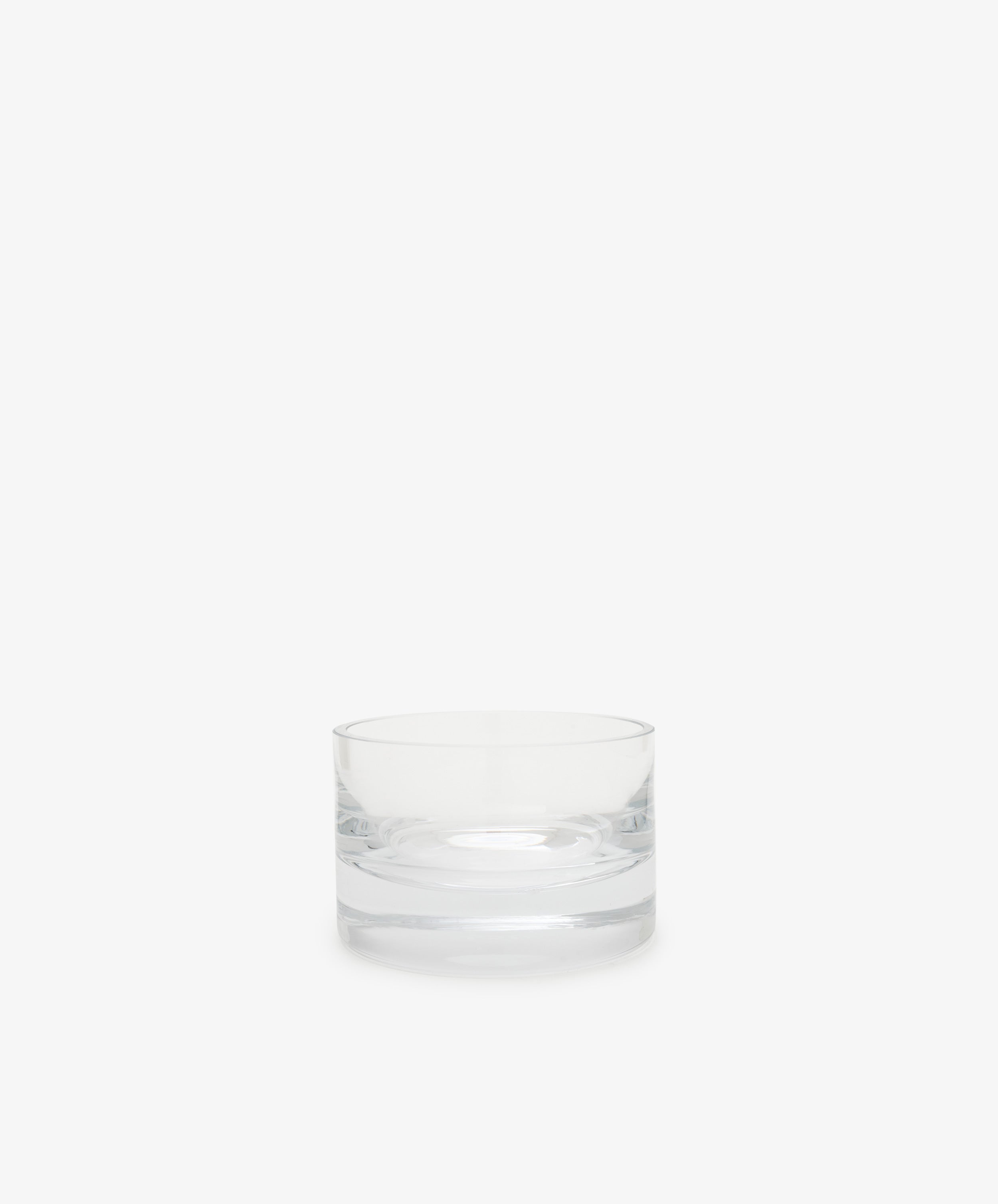 The Boris Snack Bowl is a small, clear, mouth-blown glass bowl on a plain white background—ideal for serving snacks or an aperitivo at your drinks table.