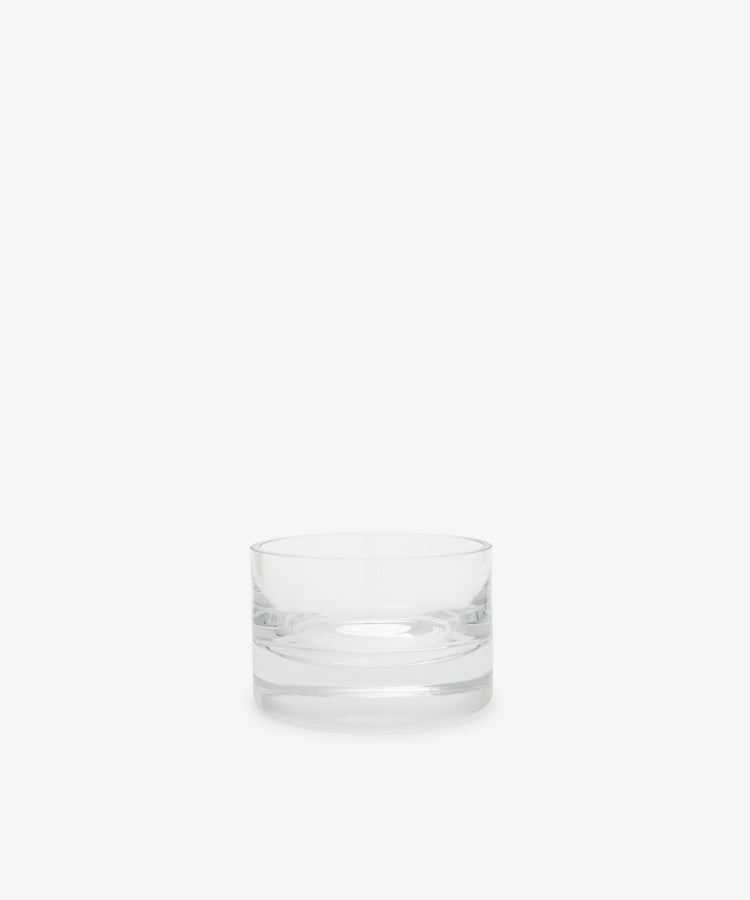 The Boris Snack Bowl is a small, clear, mouth-blown glass bowl on a plain white background—ideal for serving snacks or an aperitivo at your drinks table.