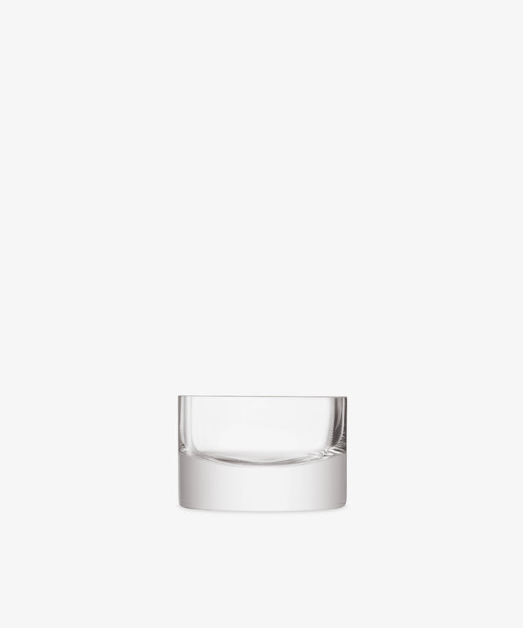 A clear, empty Boris Snack Bowl is centered on a plain white background, making it ideal for serving snacks at any gathering.