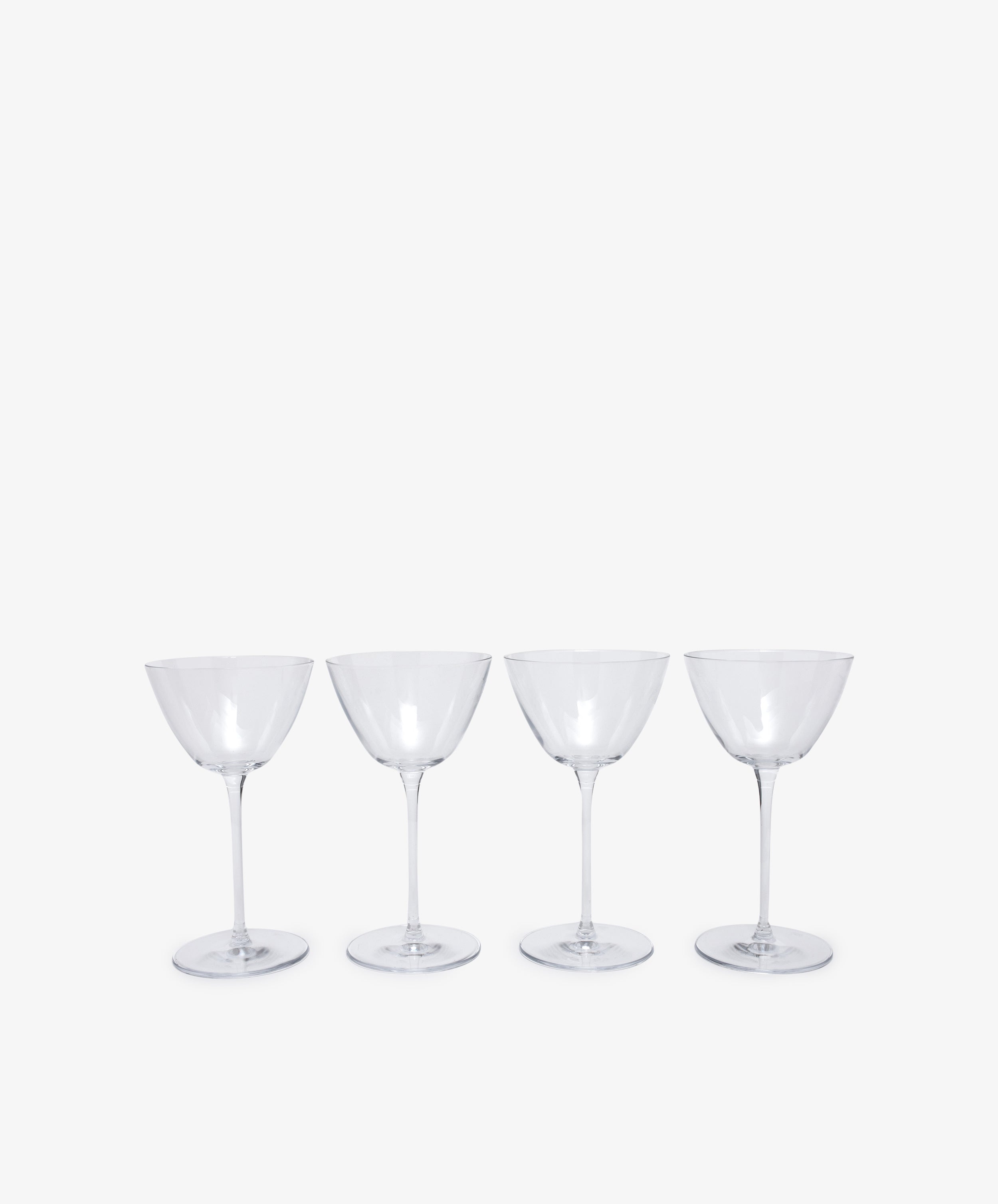 Row of 4 Tina Martini Glasses. 