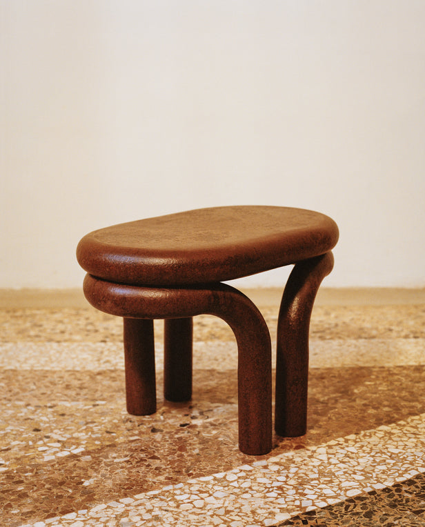 stool on marble floor