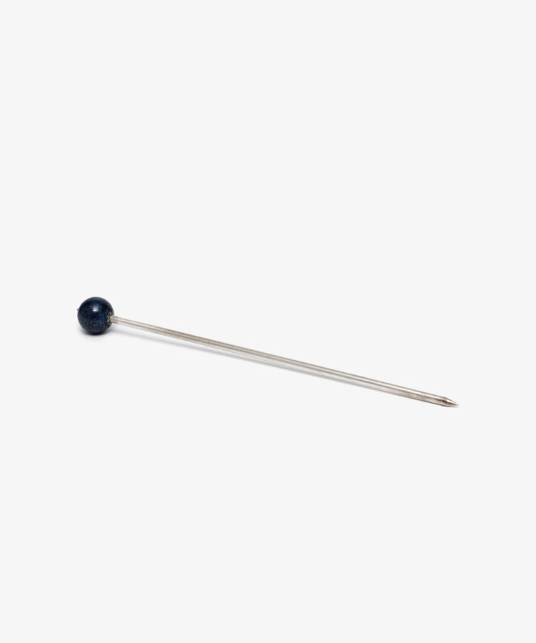 A set of two Ella Cocktail Sticks, each featuring a metallic shaft and a round blue stone head, displayed on a plain white background.
