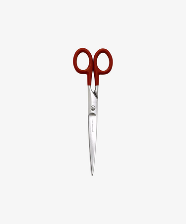 The Renewal Stainless Steel Scissors, featuring red handles and durable stainless steel blades, are shown upright against a plain white background—ideal for everyday use.