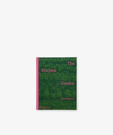 Certainly! Here’s the rewritten sentence using the product data: The Kitchen Garden is a beautifully designed volume featuring a green cover adorned with a cabbage pattern, pink text, and a pink spine—a book that delves into garden history and the art of growing gardens.