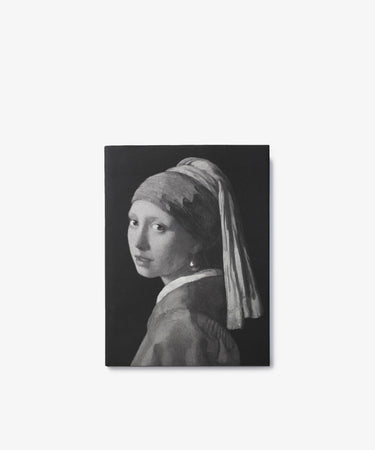 A grayscale print of 
