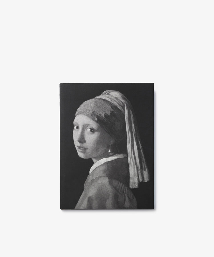 A grayscale print of 