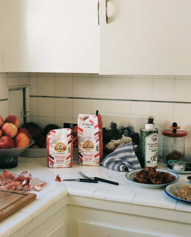 food on kitchen table
