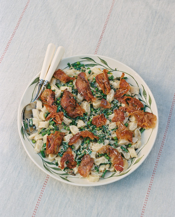 pasta dish on table outside