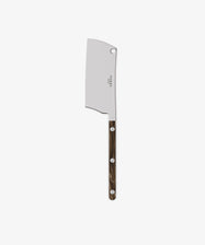A Cheese Cleaver from the Sabre Bistrot collection, featuring a stainless steel blade and a dark brown handle, photographed on a plain white background—an essential addition to your kitchen utensils.